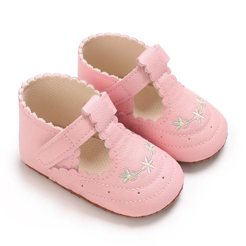 0-18M Baby Girl Princess Shoes Cute Printed Soft Cloth Bottom anti Slip Spring and Autumn Princess Shoes First Step Shoes